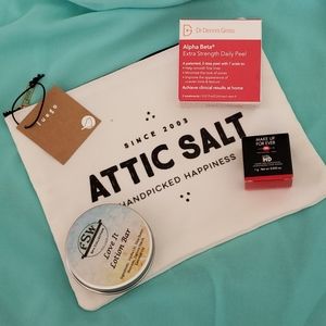 Travel Attic Salt Bag Face Lotion Dr. Dennis Gross Peel Make Up ForEver NWT